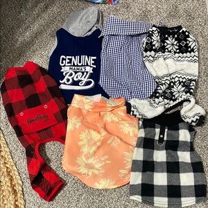 Assorted Dog Sweaters and Shirts